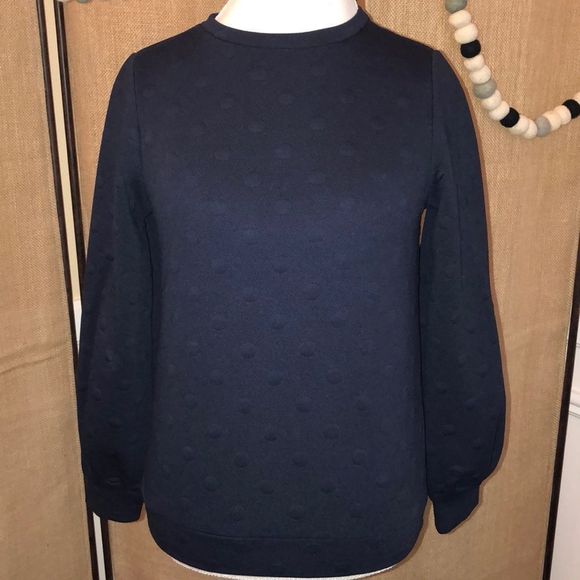 Anthropologie Lila’s Closet Navy Polka Dot Top XS - Picture 1 of 3